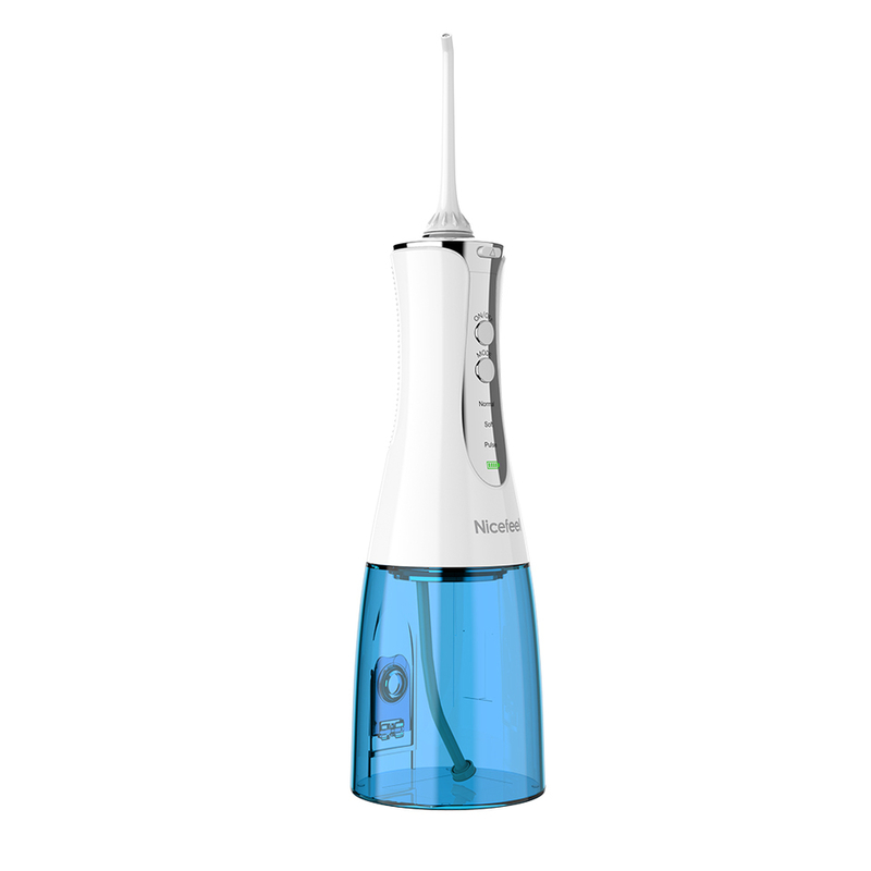 1000 মিলি ড্যান্টাল কর্ডলেস মৌখিক irrigator জল Flosser সাদা 2.5mm Nozzle